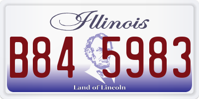 IL license plate B845983