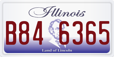 IL license plate B846365