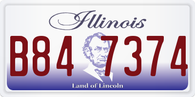 IL license plate B847374