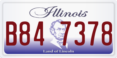 IL license plate B847378