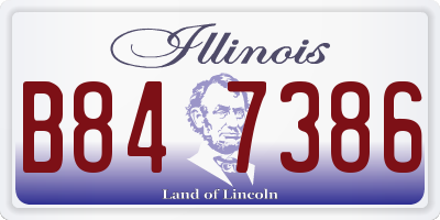 IL license plate B847386
