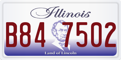 IL license plate B847502