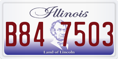 IL license plate B847503