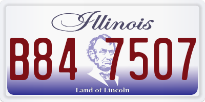 IL license plate B847507