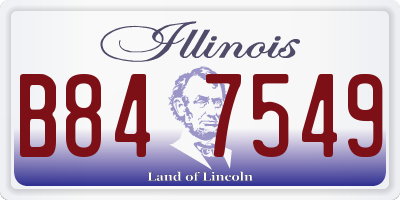 IL license plate B847549