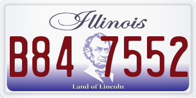 IL license plate B847552