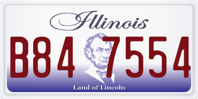 IL license plate B847554