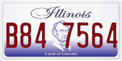 IL license plate B847564