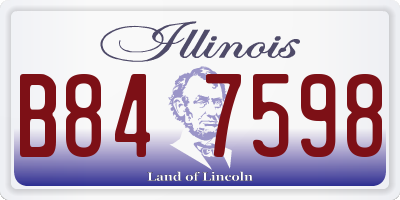 IL license plate B847598