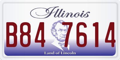 IL license plate B847614