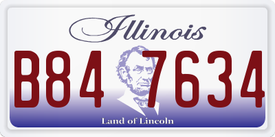 IL license plate B847634