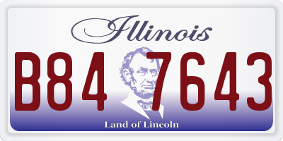 IL license plate B847643