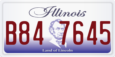 IL license plate B847645