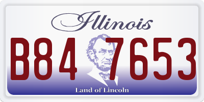 IL license plate B847653