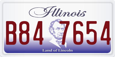 IL license plate B847654
