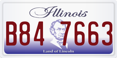 IL license plate B847663