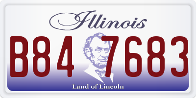 IL license plate B847683