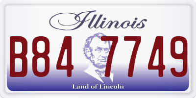 IL license plate B847749