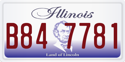 IL license plate B847781