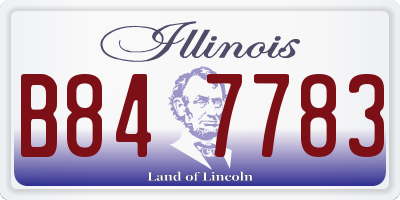 IL license plate B847783