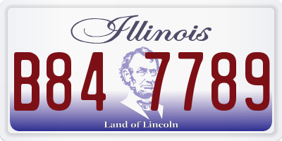 IL license plate B847789
