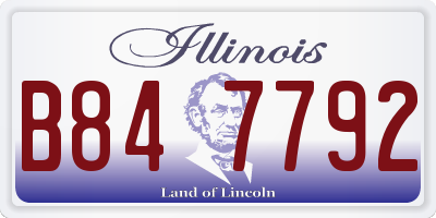 IL license plate B847792