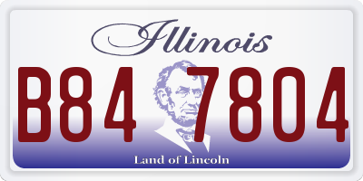 IL license plate B847804