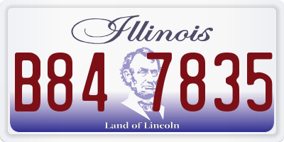 IL license plate B847835