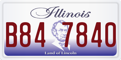 IL license plate B847840