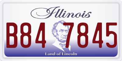 IL license plate B847845