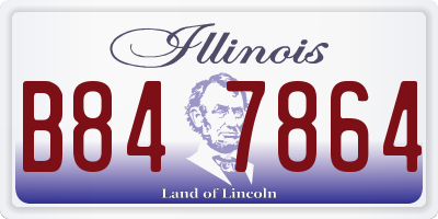 IL license plate B847864