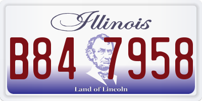 IL license plate B847958