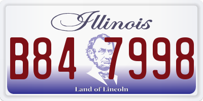 IL license plate B847998