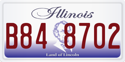 IL license plate B848702