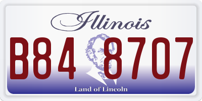 IL license plate B848707