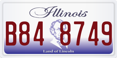 IL license plate B848749