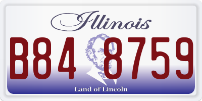 IL license plate B848759