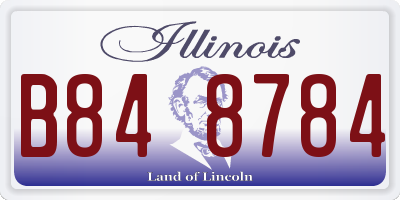 IL license plate B848784