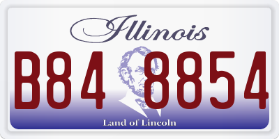IL license plate B848854