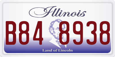 IL license plate B848938