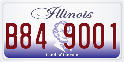 IL license plate B849001