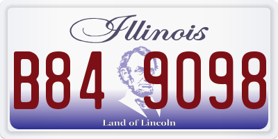IL license plate B849098