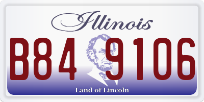 IL license plate B849106