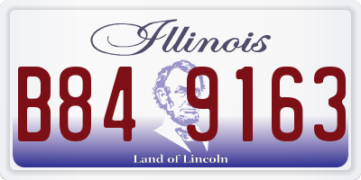 IL license plate B849163