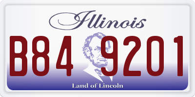 IL license plate B849201