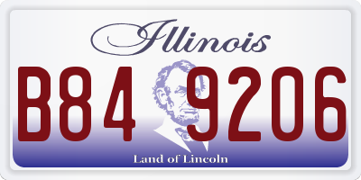 IL license plate B849206
