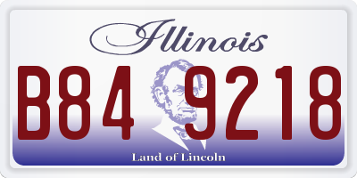 IL license plate B849218