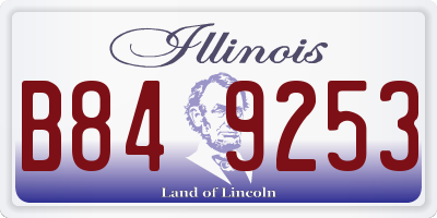 IL license plate B849253