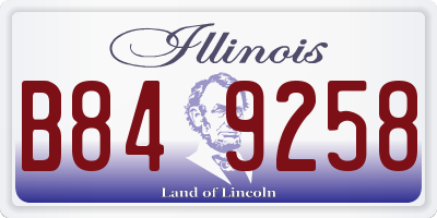 IL license plate B849258