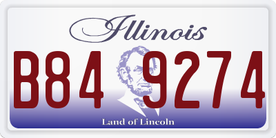 IL license plate B849274